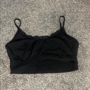 Black Lace Trim Cami Top